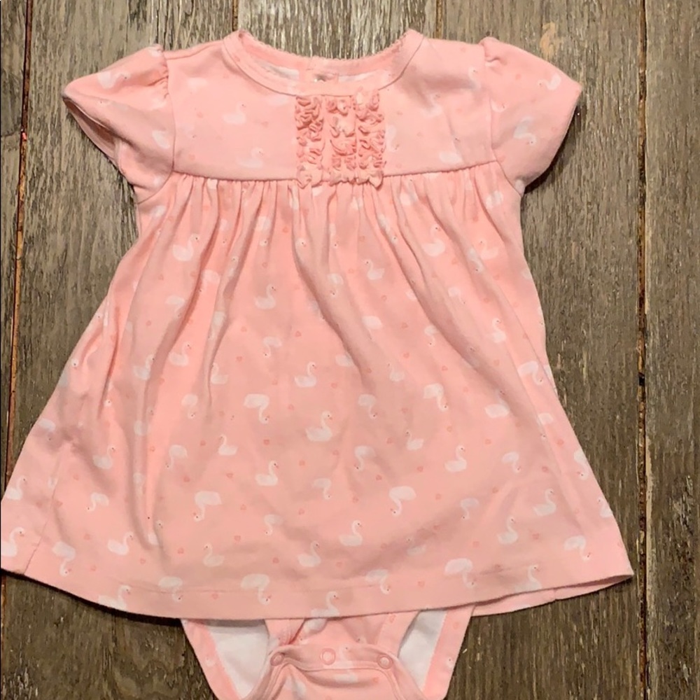 Pink swan onesie dress size 18mo